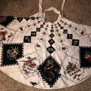 MEXICAN AZTEC SEQUINS SKIRT EUC Size 16 (32inches)